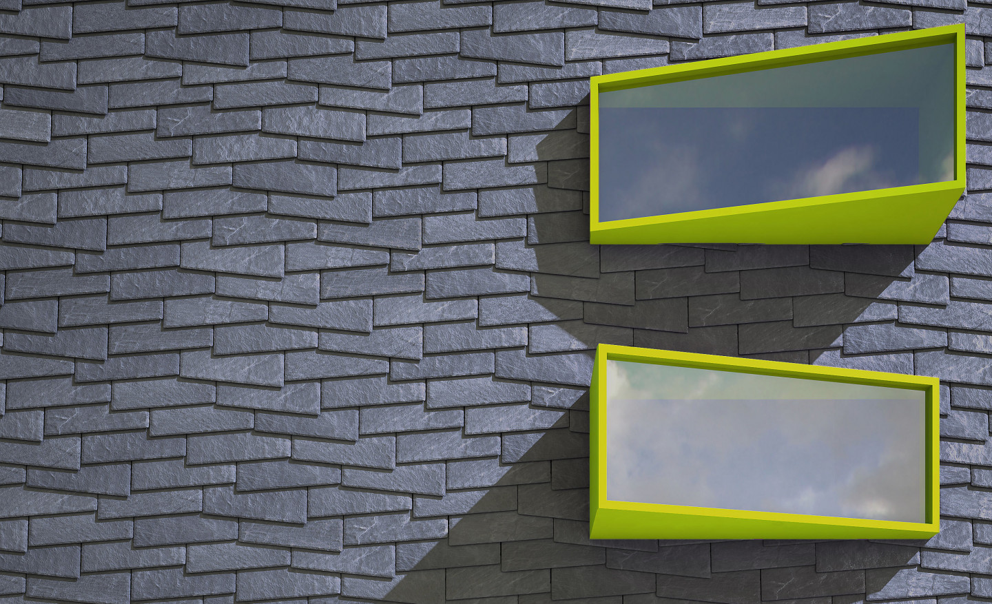 Offset Cladding System OFFSET, a slate rainscreen cladding design mixing tradition with modernity
